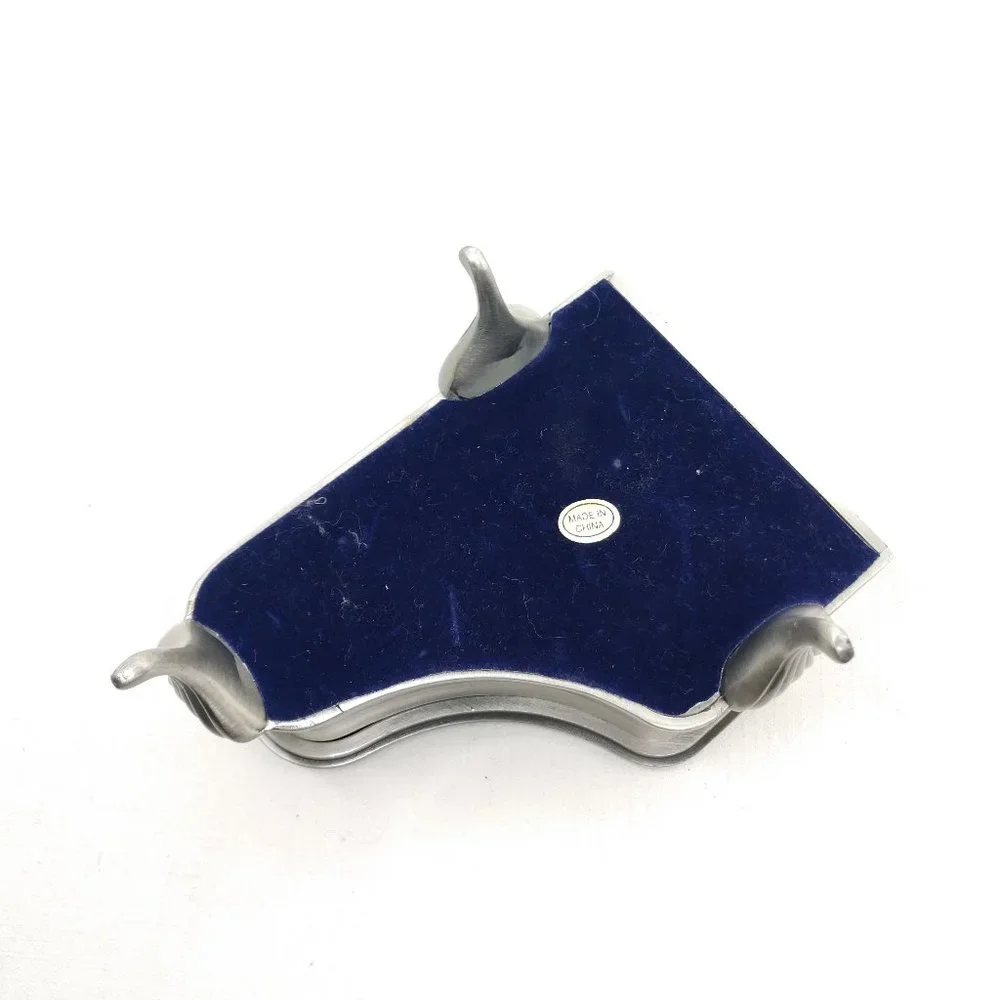 Metal Silver Piano Trinket Jewelry Mini Box Velvet